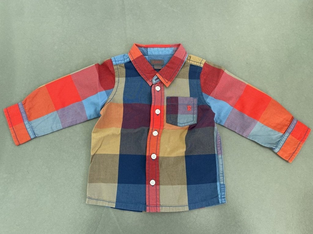 Rood hemd van ESPRIT maat 62, Kinderen en Baby's, Babykleding | Maat 62, Ophalen of Verzenden, Zo goed als nieuw, Jongetje, Overhemdje of Bloesje