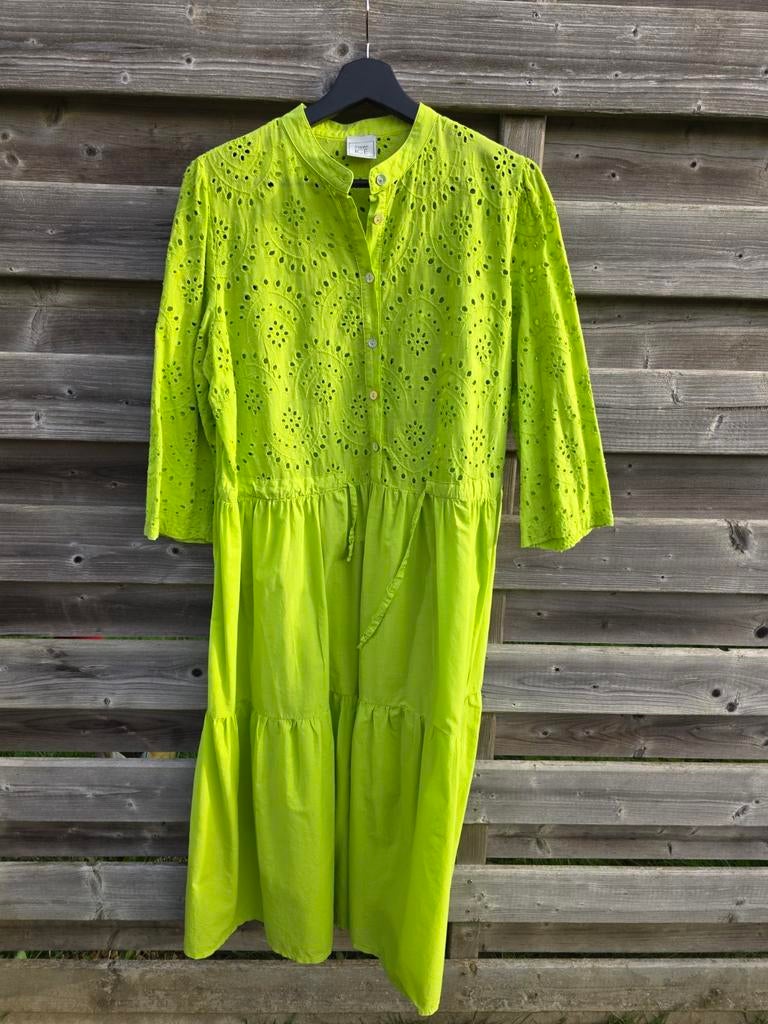 Middenlang fluo zomerkleedje, Green Ice, maat L, Kleding | Dames, Jurken, Ophalen, Maat 42/44 (L)