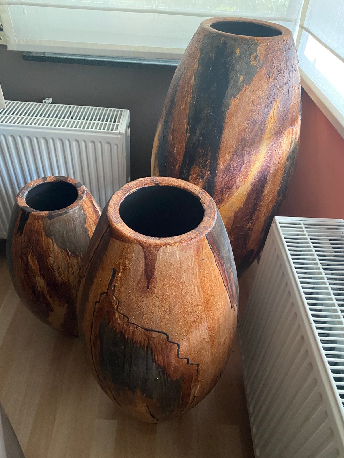 3 vazen, Ophalen, Zo goed als nieuw, Bruin