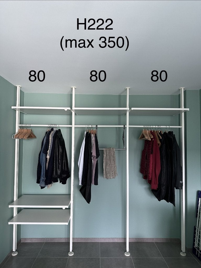 ikea, ELVARLI, Combinaison armoire, blanc, 258x51 (H222-350), Maison & Meubles, Enlèvement, Comme neuf