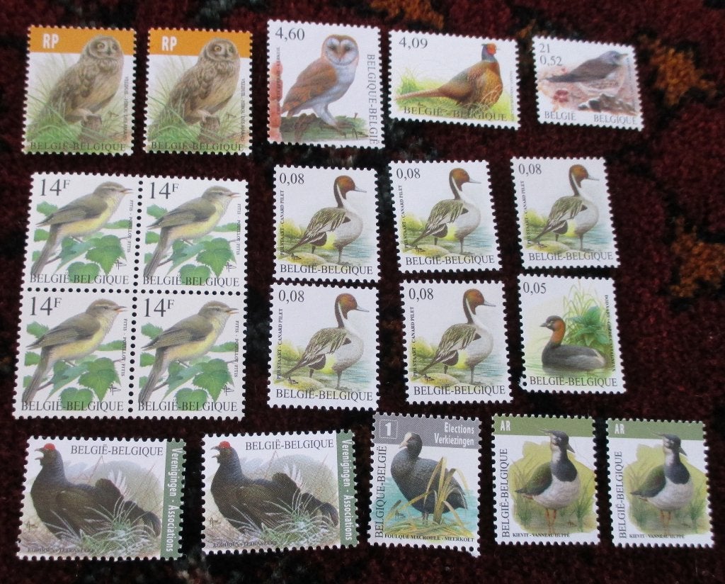 postzegels vogels buzin, Postzegels en Munten, Postzegels | Europa | België, Frankeerzegel, Ophalen of Verzenden, Zonder stempel