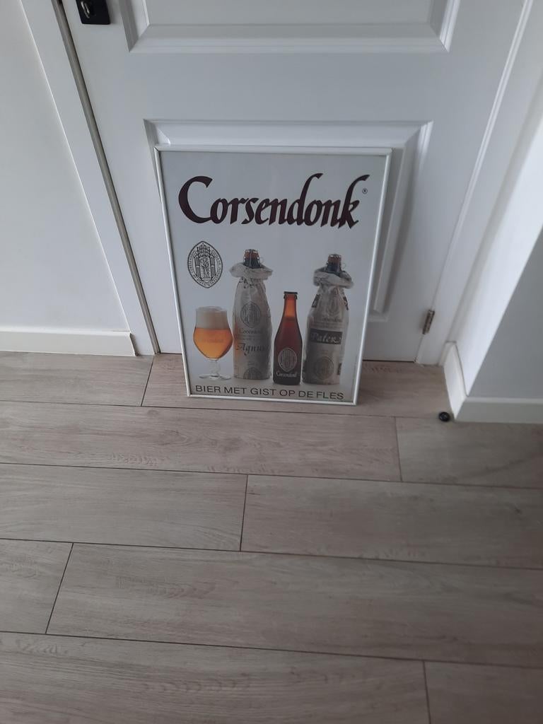 Corsendonk bieren in kader 69cm x49cm, Verzamelen, Biermerken, Ophalen, Zo goed als nieuw, Reclamebord, Plaat of Schild, Overige merken
