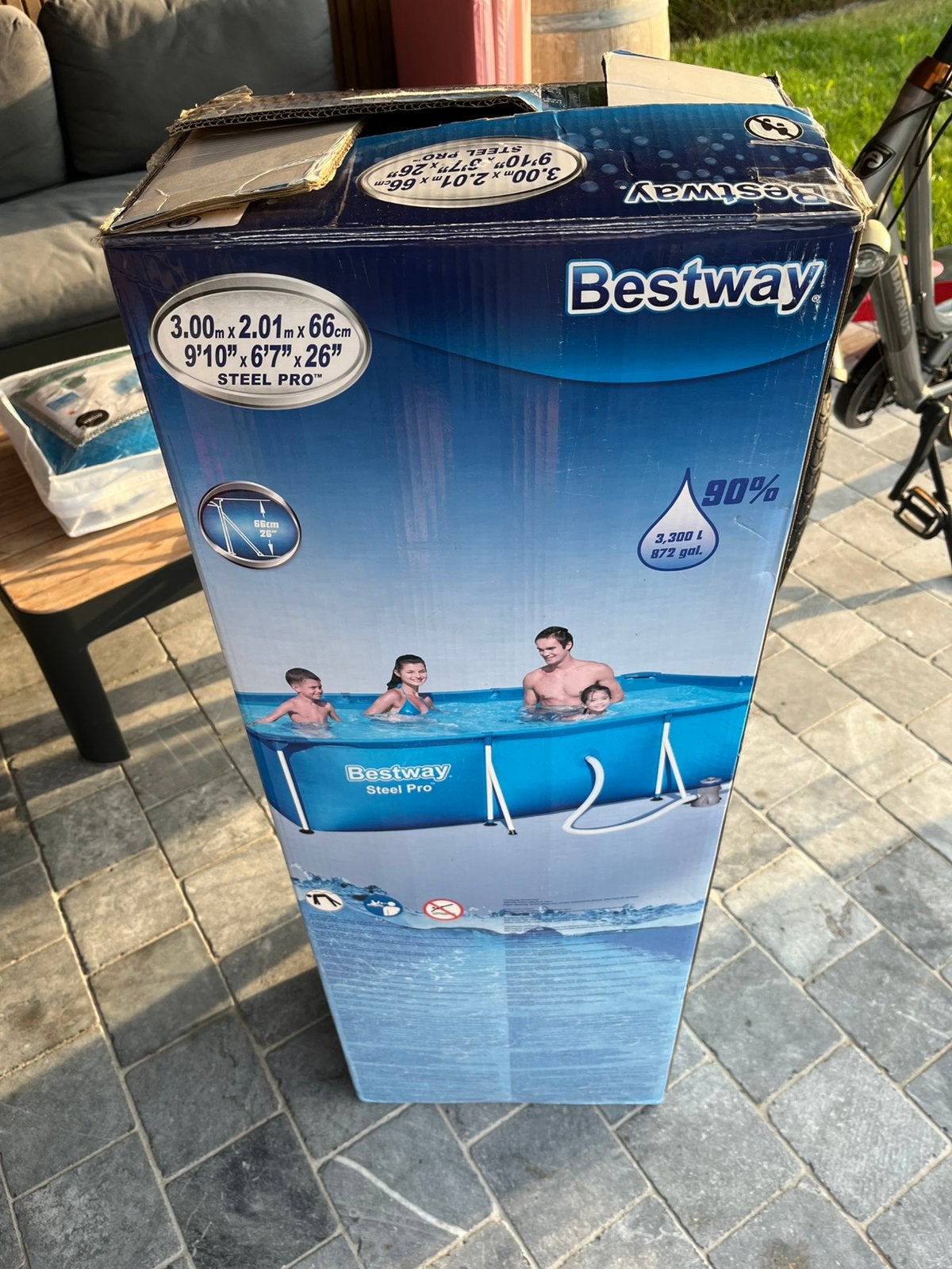 Bestway zwembad, Jardin & Terrasse, Piscines, 200 à 400 cm, Enlèvement, Utilisé, Rectangulaire