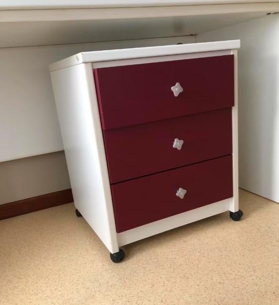 Meuble à tiroirs (47Dx50Bx62H), Autres marques, Bureau d'écolier, Violet, Comme neuf