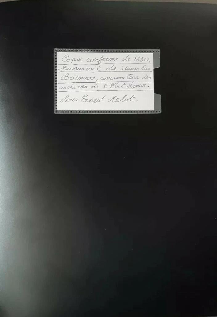 1880+Namur+Ernest Melot+Stanislas Bormans+Manuscrit, Collections, Enlèvement, Avant 1920, Non affranchie, Namur