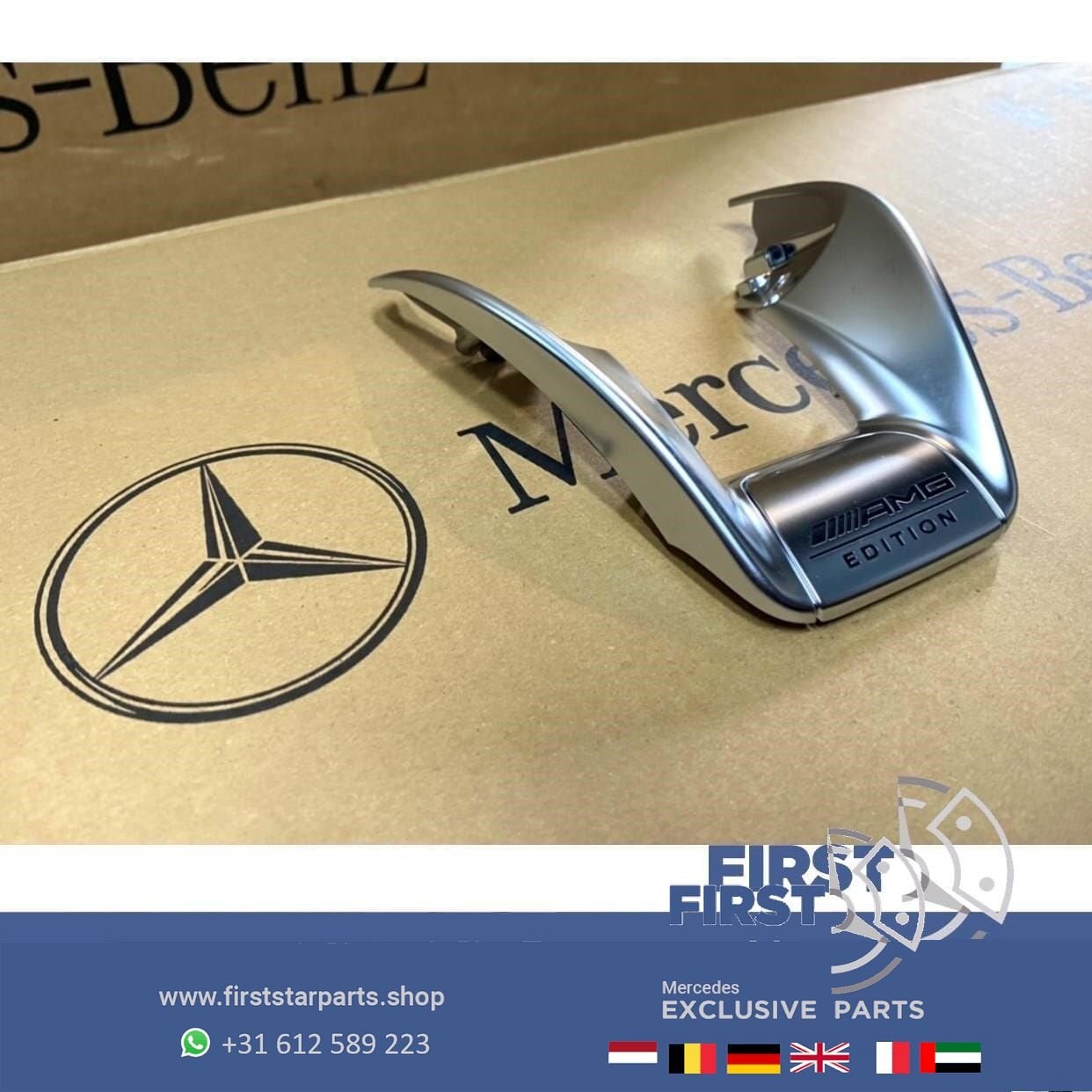 Mercedes ORIGINEEL STUUR EMBLEEM AMG EDITION 1 LOGO A45 C43, Utilisé, -, -, Enlèvement ou Envoi