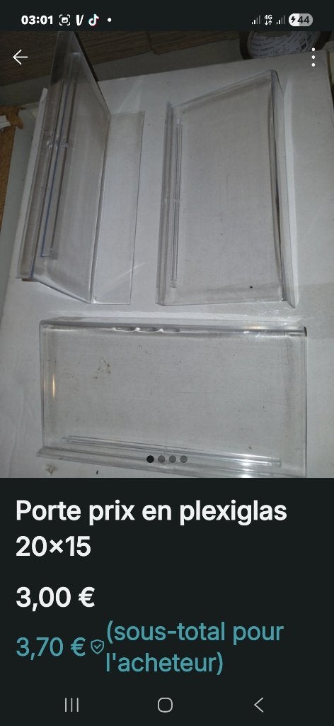 Porte prix plexiglas 20x15 cm - Présentoir - Socle en T, Neuf, Autres matériaux, Enlèvement ou Envoi, Support de livres