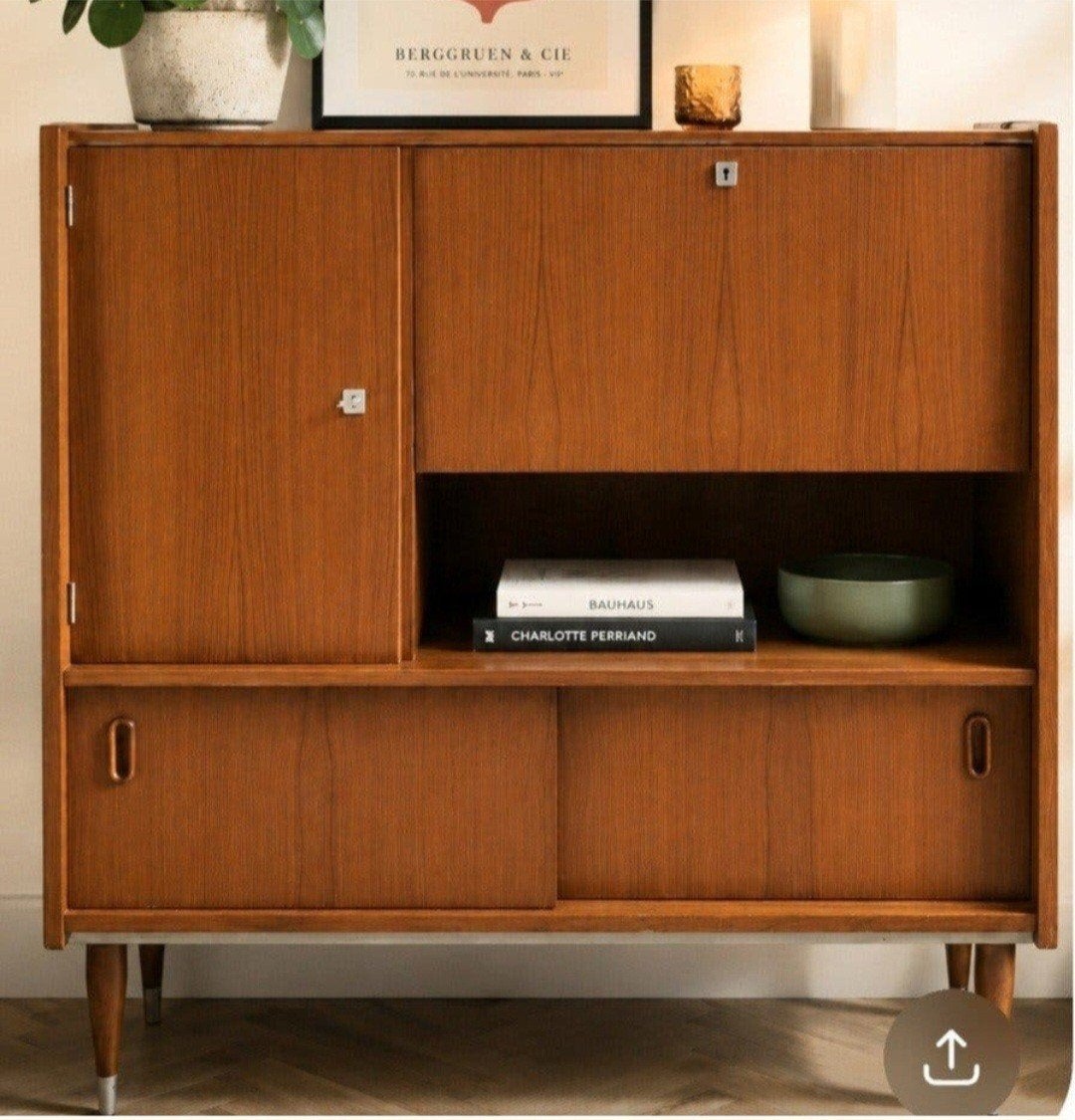 Vintage kast ,Scandinavische in teak .  
L1,25m
B, Maison & Meubles, Armoires | Armoires murales, Enlèvement