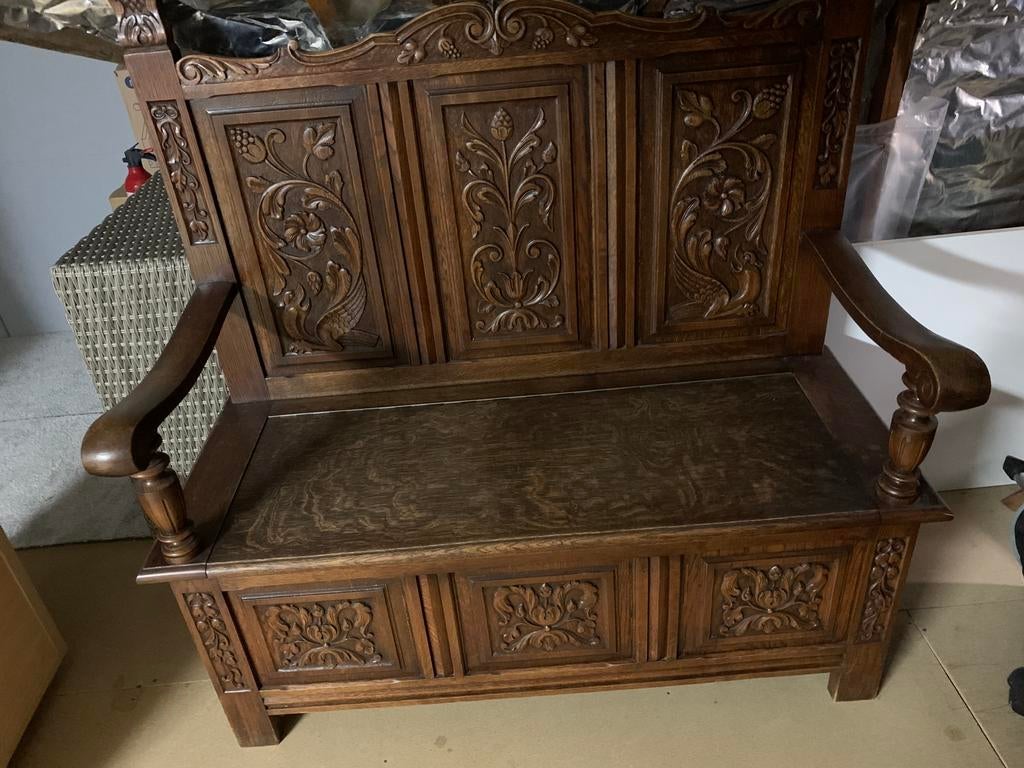 Antieke bank met opbergruimte., Antiek en Kunst, Ophalen