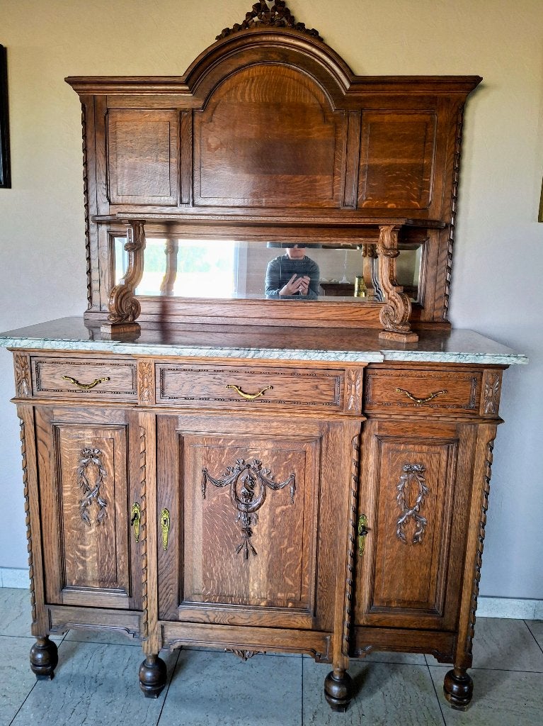 Buffetkast, 100 à 150 cm, Utilisé, Chêne, Avec tiroir(s)