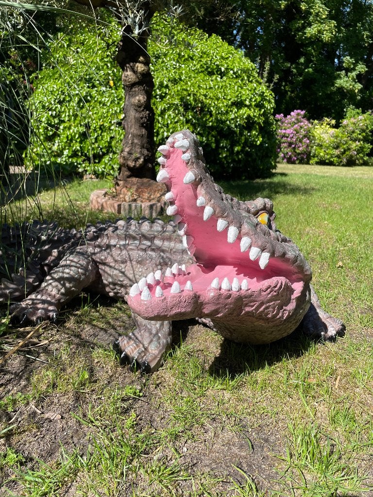Crocodile Grey, jardin, piscine, étang, ferme 125cm, Enlèvement, Neuf, Synthétique, Animal