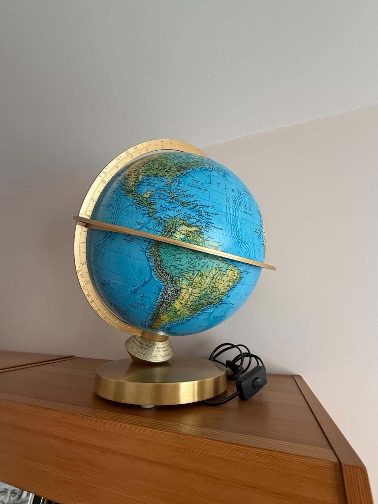 lamp wereldbol, Huis en Inrichting, Ophalen, Gebruikt, Kunststof, Verlicht