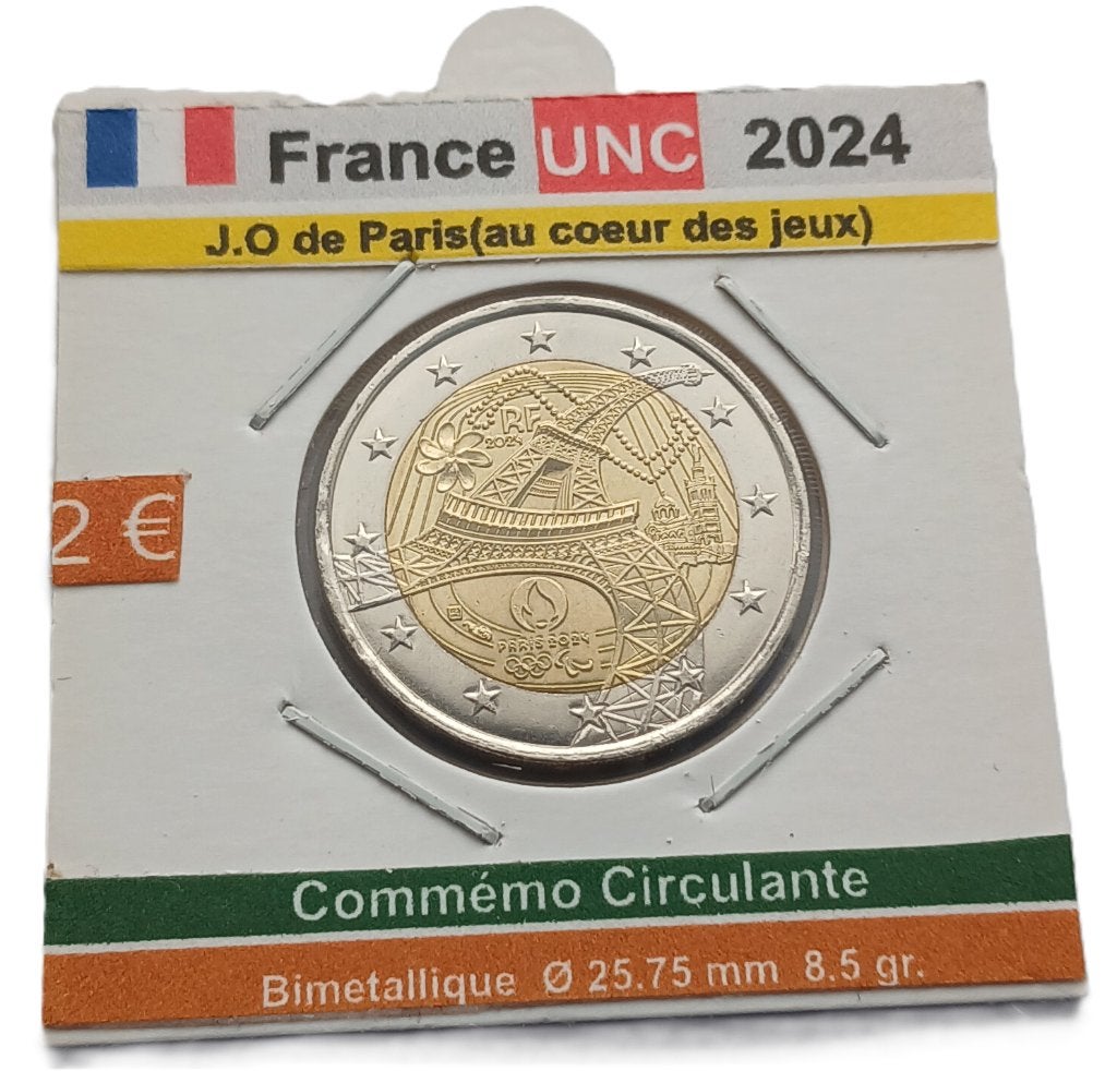 FRANCE 2 euros JO PARIS (au cœur des jeux) 2024 UNC, Timbres & Monnaies, Monnaies | Europe | Monnaies euro, Envoi, France, 2 euros
