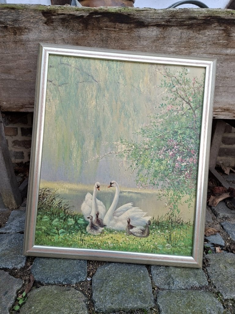 oude schilderij op doek, begin 1900, Enlèvement ou Envoi