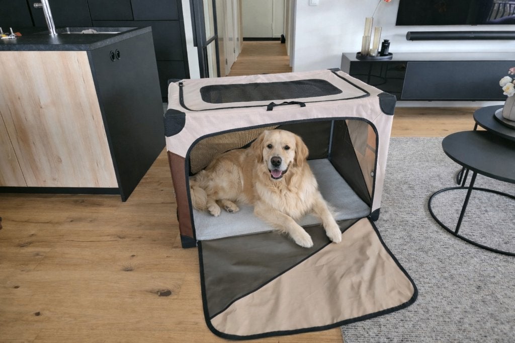 Honden benches XL met kussen Box XL kleur bruin/beige, Autres marques, Enlèvement, Comme neuf, Autres types