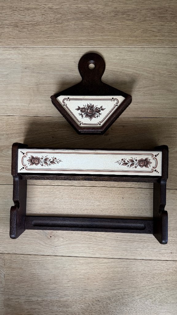 Charmant ensemble de cuisine vintage en bois (2 pièces), Beige, Moins de 100 cm, Utilisé, Moins de 50 cm