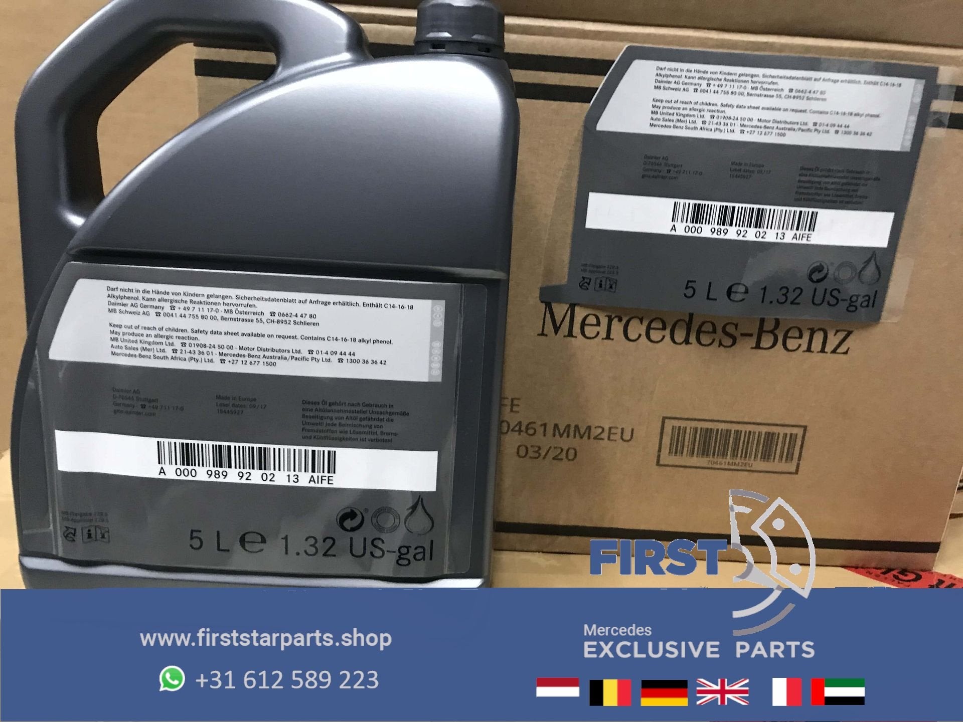 A000989920213 MERCEDES MOTOROLIE 5L MOTOR OLIE, Ophalen of Verzenden, -, -, -