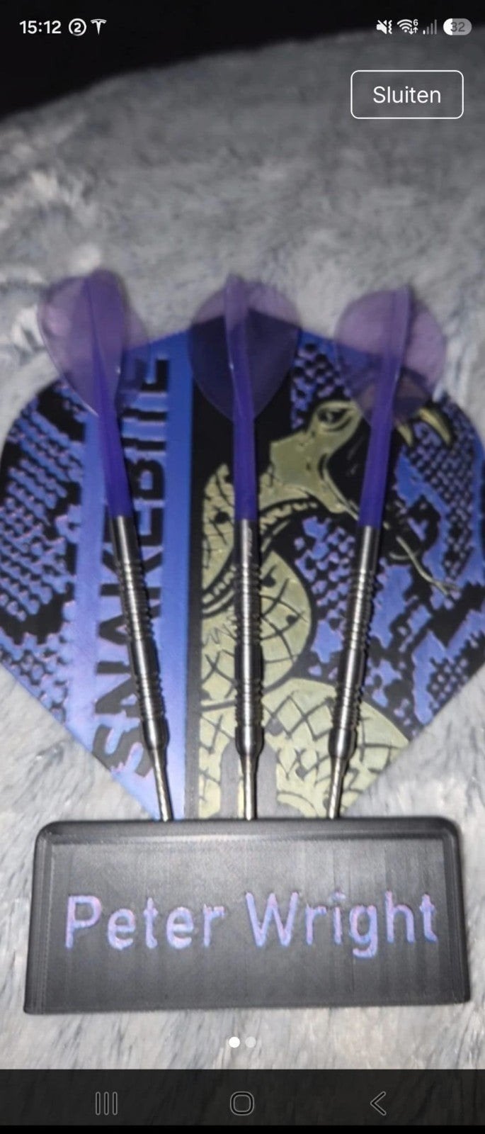Setje Dartpijlen peter Wright 20g koopje 25€, Sport en Fitness, Ophalen of Verzenden, Flights
