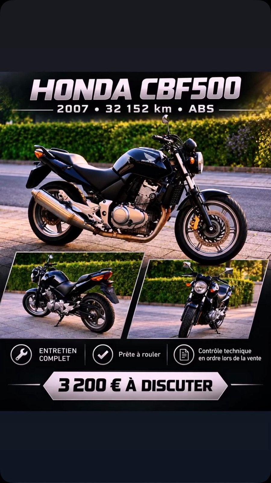 HONDA CBF500 ABS – 2007 – 32.152 KM, 2 cilinders, Occasion, Motorrijbewijs A, Particulier