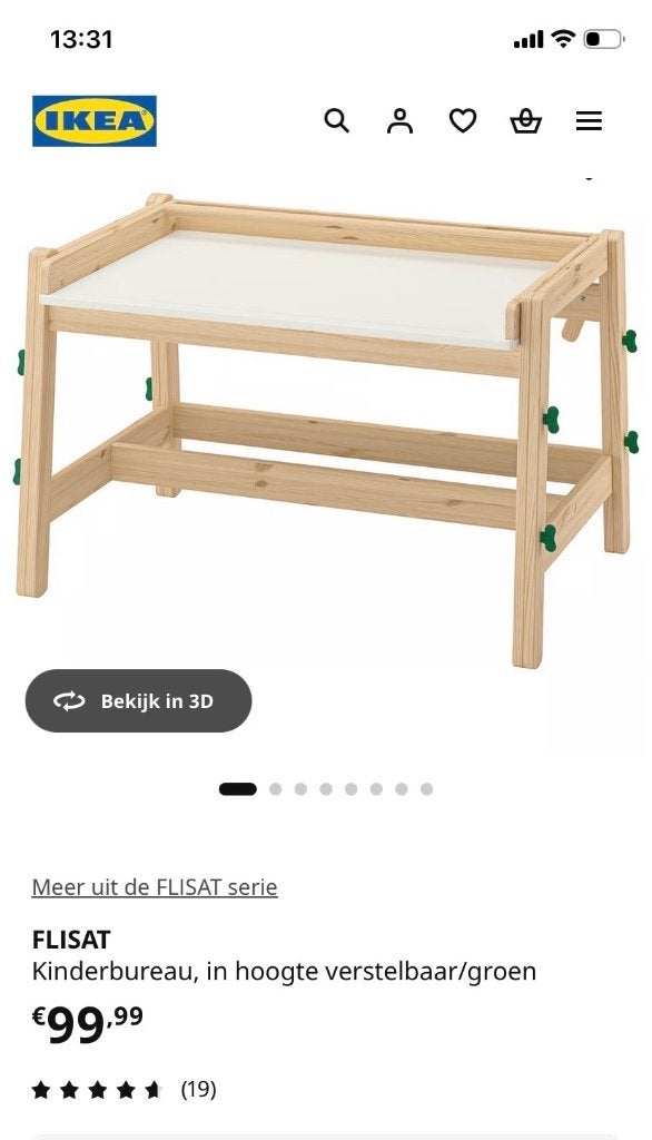 Flisat verstelbaar kinderbureau met 2 stoeltjes, Scandinave, Comme neuf, Enlèvement, IKEA