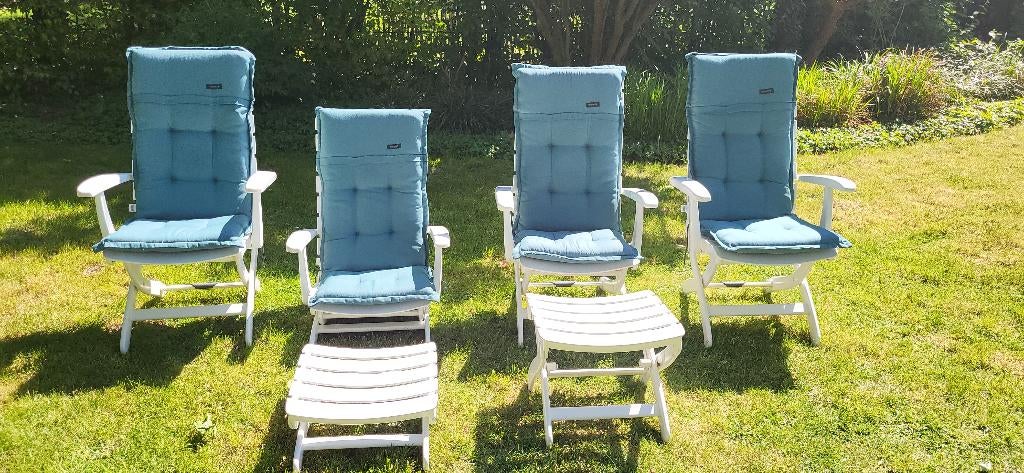 Topkwaliteit Kettler 4 stoelen + opties (kussens + hockers), Ophalen, Zo goed als nieuw, Kunststof, Verstelbaar