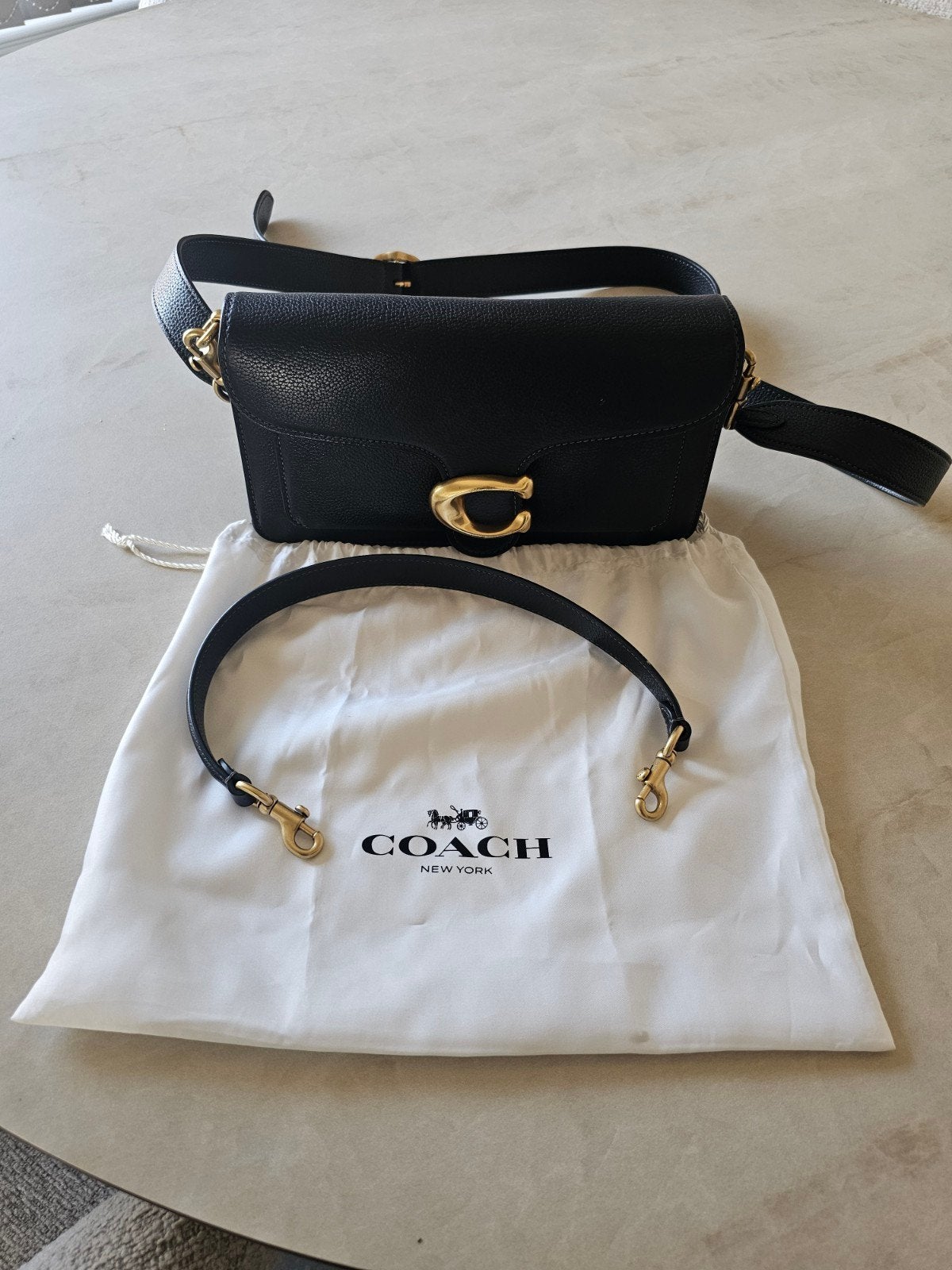 Coach Tabby 26 Zwart – Leren Schoudertas, Enlèvement, Noir