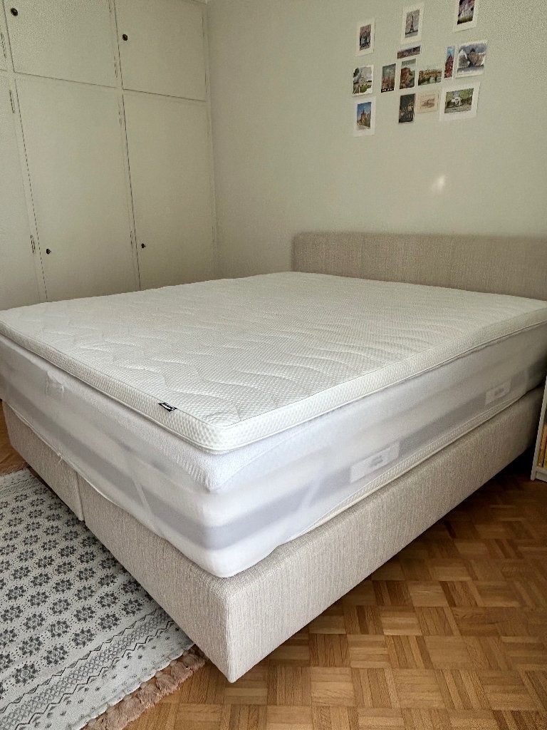 NORRSELE matrasbeschermer 180x200cm wit, Ophalen, Tweepersoons, Zo goed als nieuw, Matras