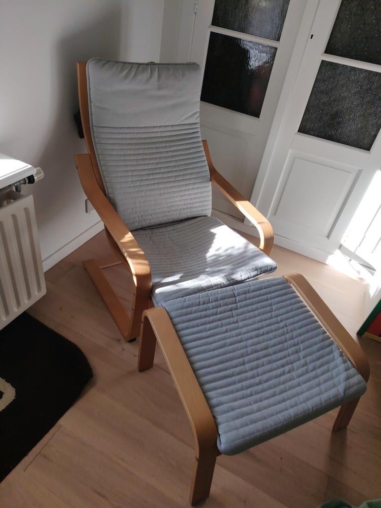Poang stoel met voetenbankje ikea, Huis en Inrichting, Ophalen