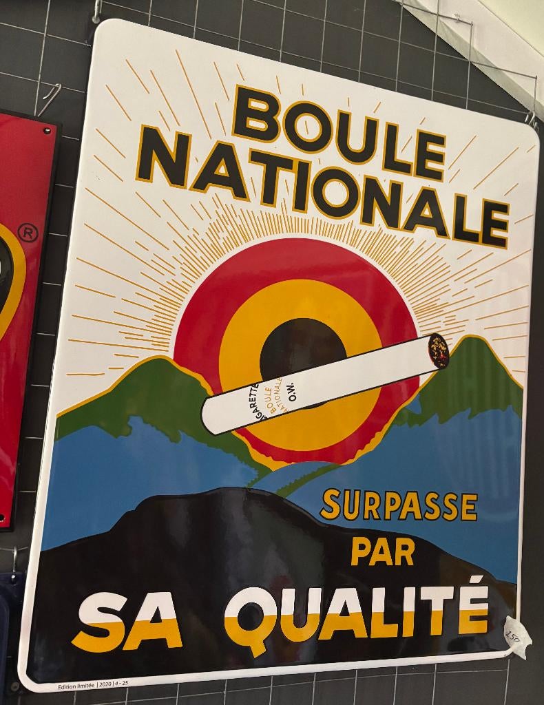 emaille reclamebord boule nationale, Verzamelen, Ophalen of Verzenden, Nieuw, Reclamebord