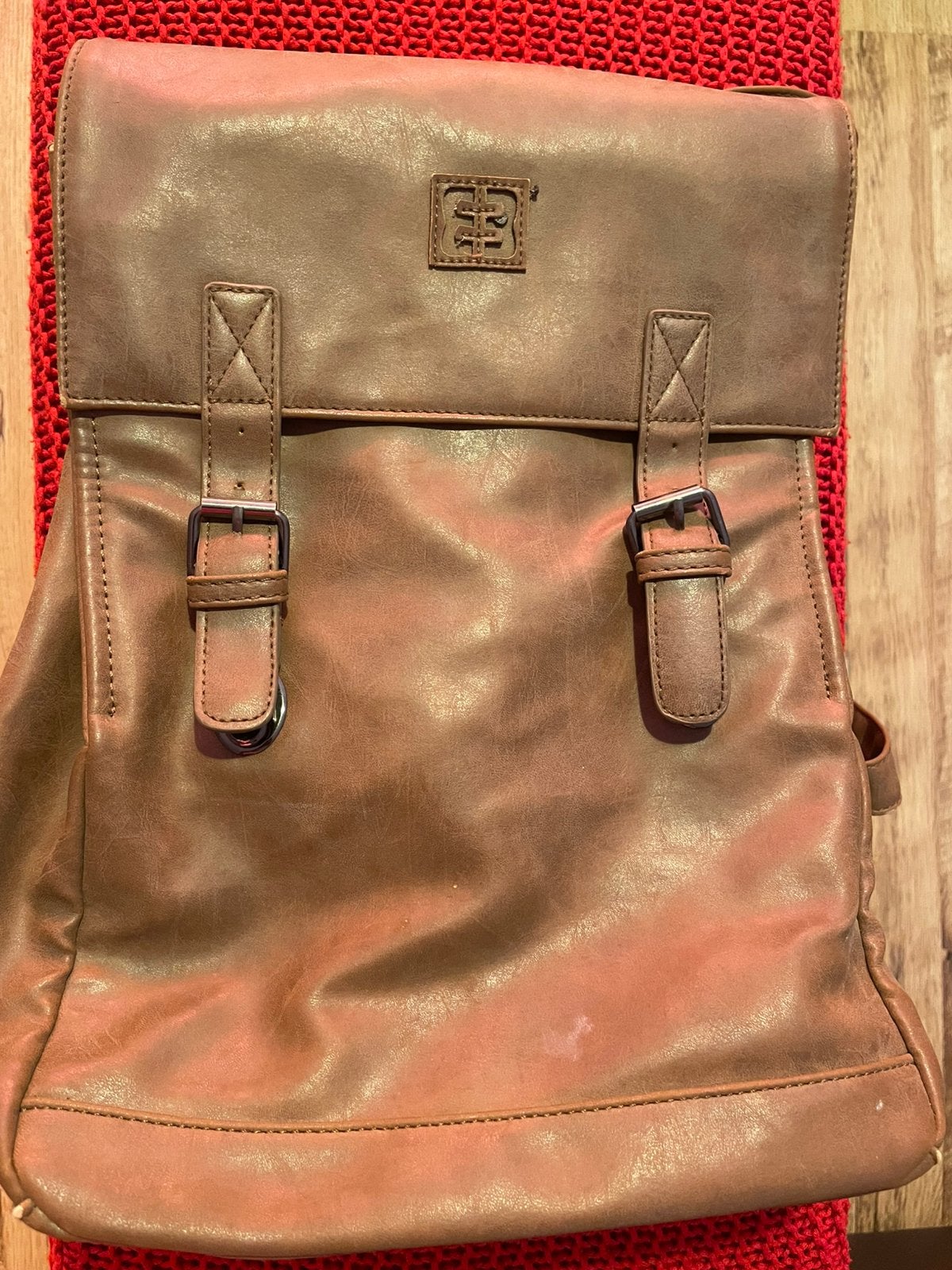 Enrico Bereti Multipocket rugzak van imitatieleer, Overige merken, Gebruikt, Minder dan 30 cm, 25 tot 40 cm