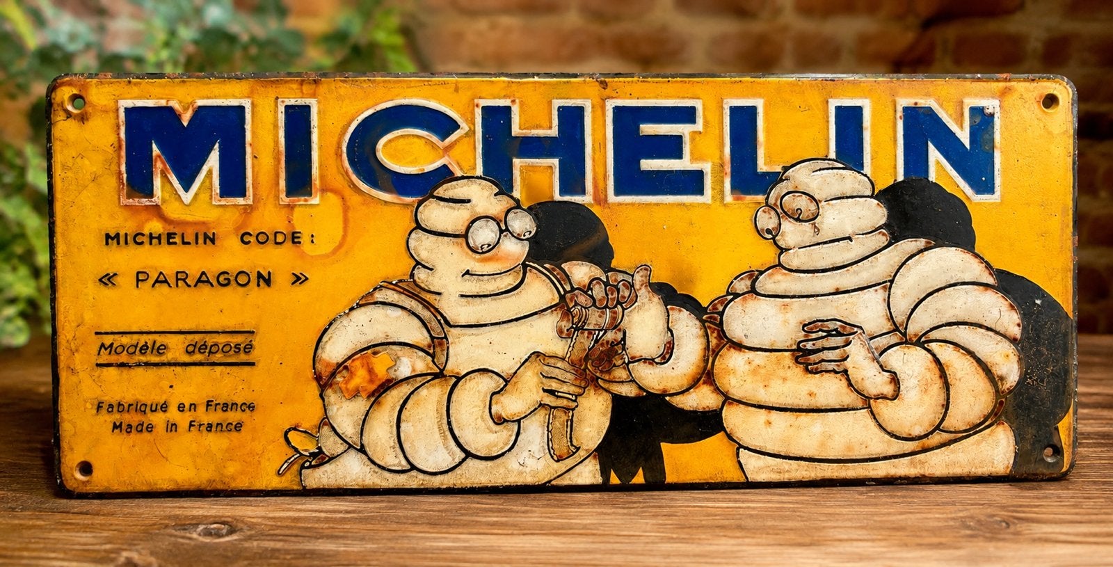 Gietijzeren michelin bord, Ophalen of Verzenden