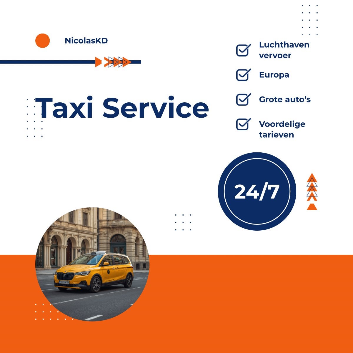 Taxi service, snel en eenvoudig, < €50, Ophalen, Nieuw