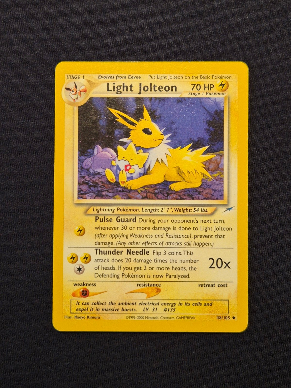 Lumière Jolteon/Neo Destiny, Enlèvement ou Envoi, Comme neuf, Cartes en vrac, Foil