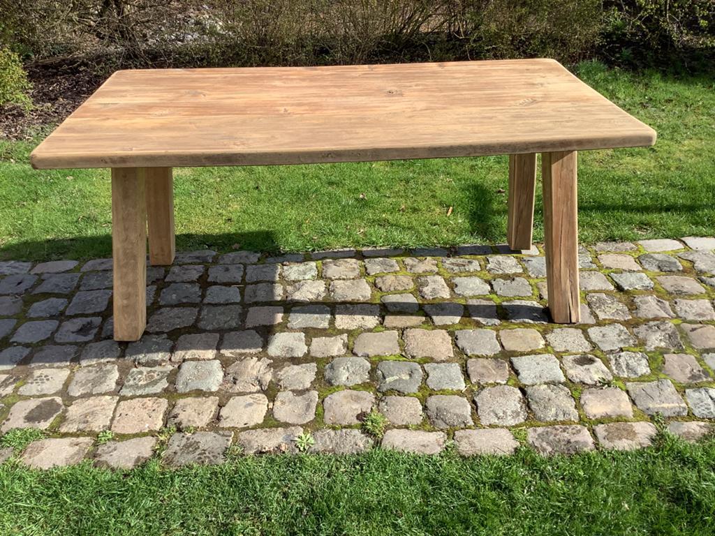 Robuuste massief eiken tafel, Ophalen, Zo goed als nieuw