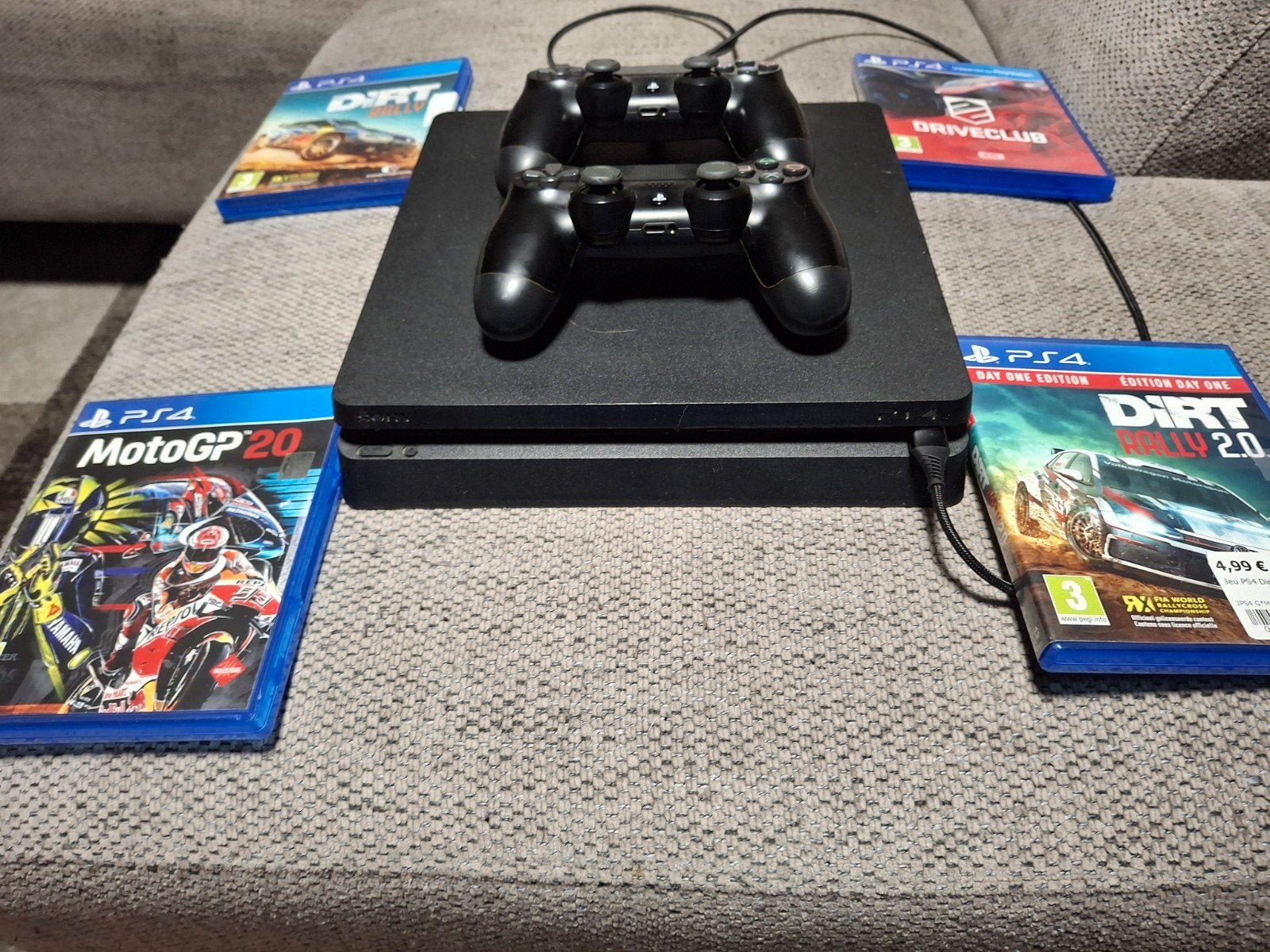 ps4 slim 500gb + 2 manettes + 4jeux (top etat), Ophalen, Met 2 controllers, Slim, 500 GB
