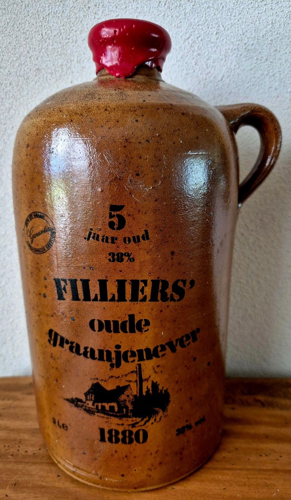Unieke volle 3 Ltr kruik van Filliers Oude Graanjenever., Verzamelen, Ophalen of Verzenden