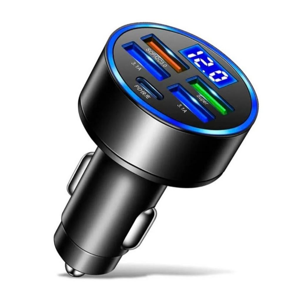 Nouveau Chargeur Ultra rapide allume cigare 4 ports USB et 1, Télécoms, Chargeurs de voiture, Enlèvement ou Envoi