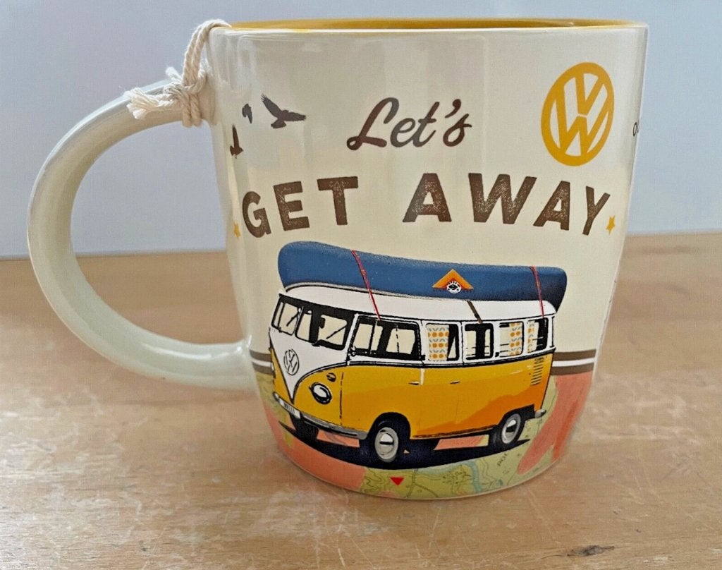 Retro mok VW Bulli: let's get away (nieuw), Overige merken, Keramiek, Vintage, Nieuw
