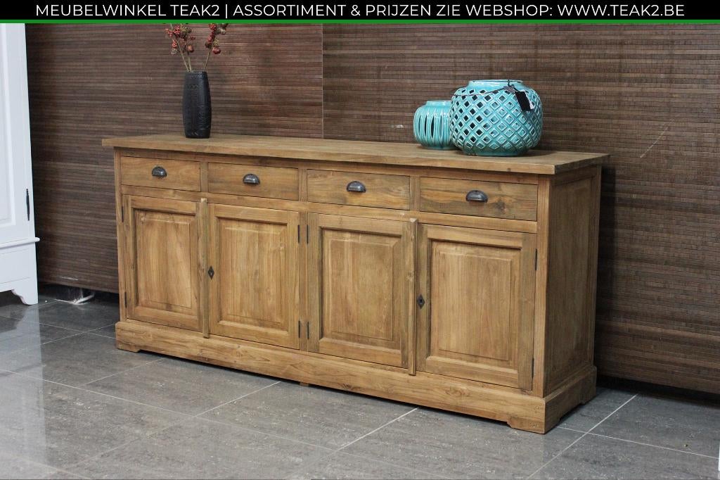 Nouveaux buffets/table d'appoint blanc/teck - TEAK2, Enlèvement ou Envoi, Neuf, Teck, Avec espace de penderie