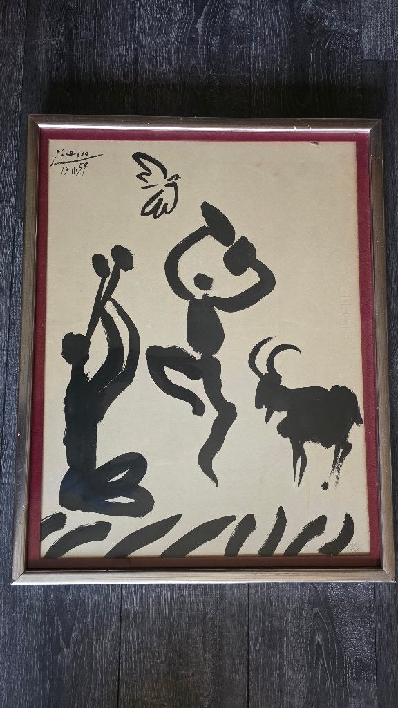Lithographie unique Œuvre unique de Pablo Picasso, Enlèvement, Encadré, Papier