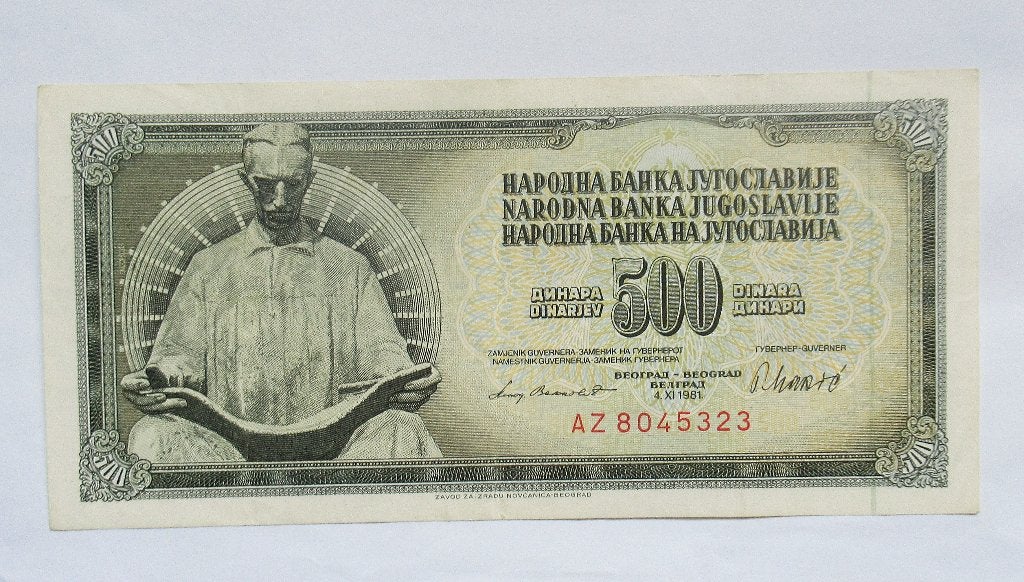 Joegoslavië  500 Dinara  1981, Postzegels en Munten, Bankbiljetten | Europa | Niet-Eurobiljetten, Verzenden, Joegoslavië