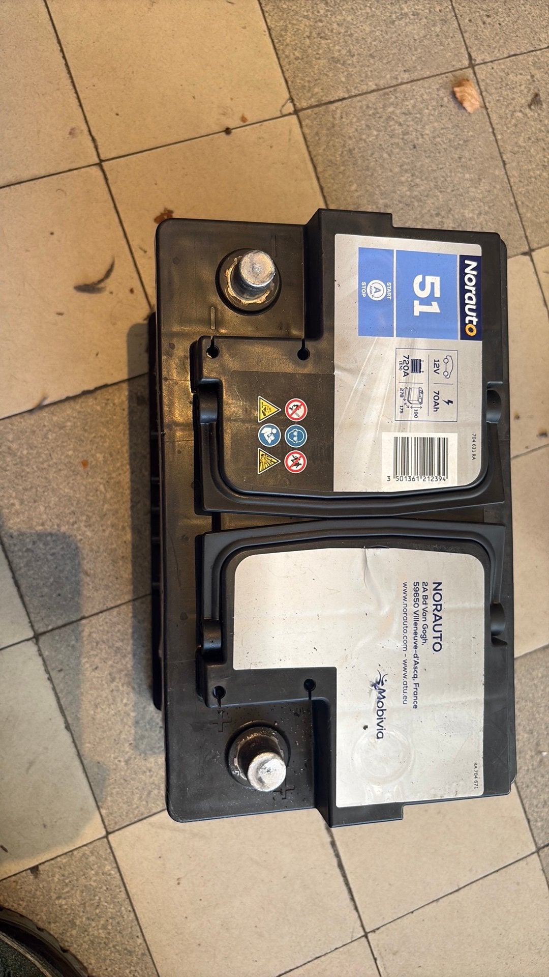 Norauto 51 autobatterij 12V 70Ah 720A, Auto-onderdelen, Ophalen, Gebruikt