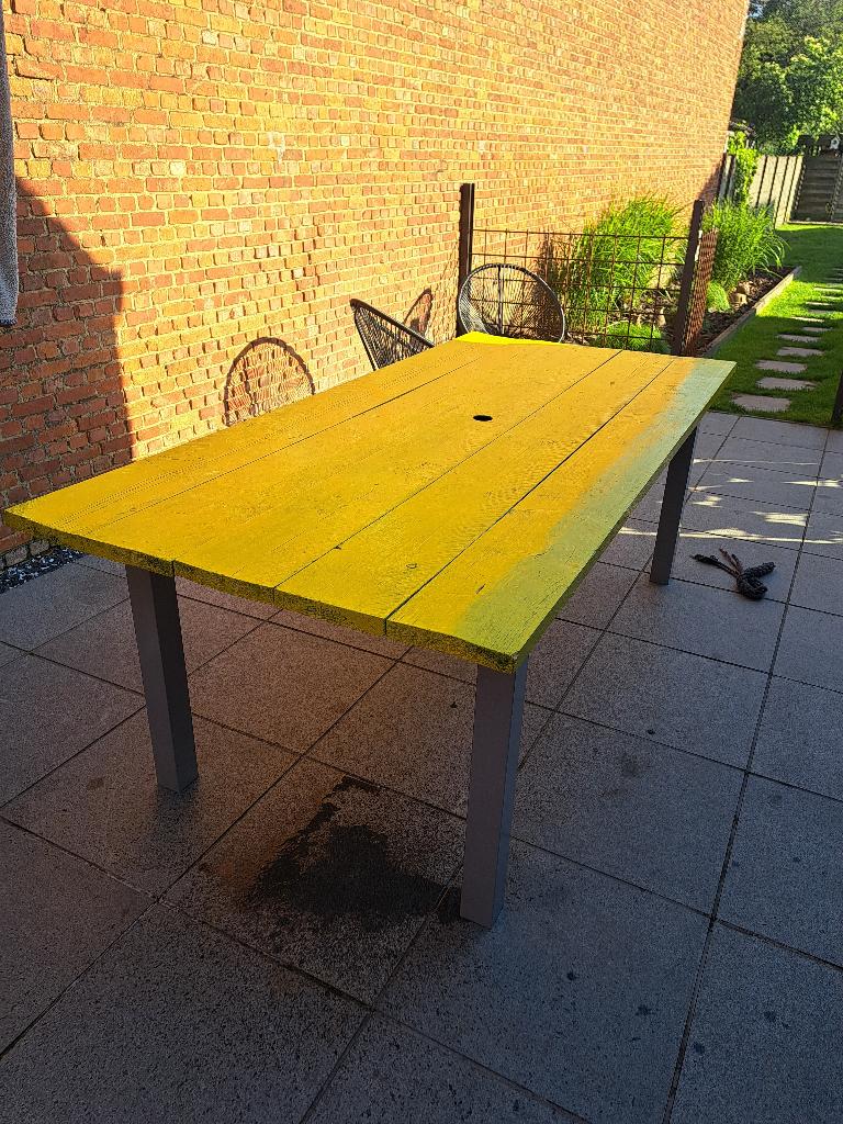tuintafel, Tuin en Terras, Ophalen, Gebruikt, Rechthoekig, Hout