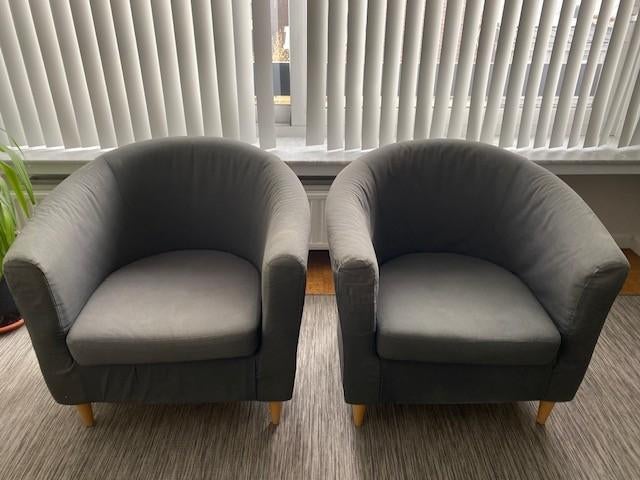grijze IKEA club of kuip zetel (merk: Tullsta) 1 persoon, Maison & Meubles, Moins de 75 cm, Enlèvement, Utilisé, Modern