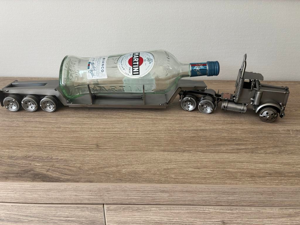 Fles houder vrachtwagen dieplader, Huis en Inrichting, Ophalen, Zo goed als nieuw, Metaal