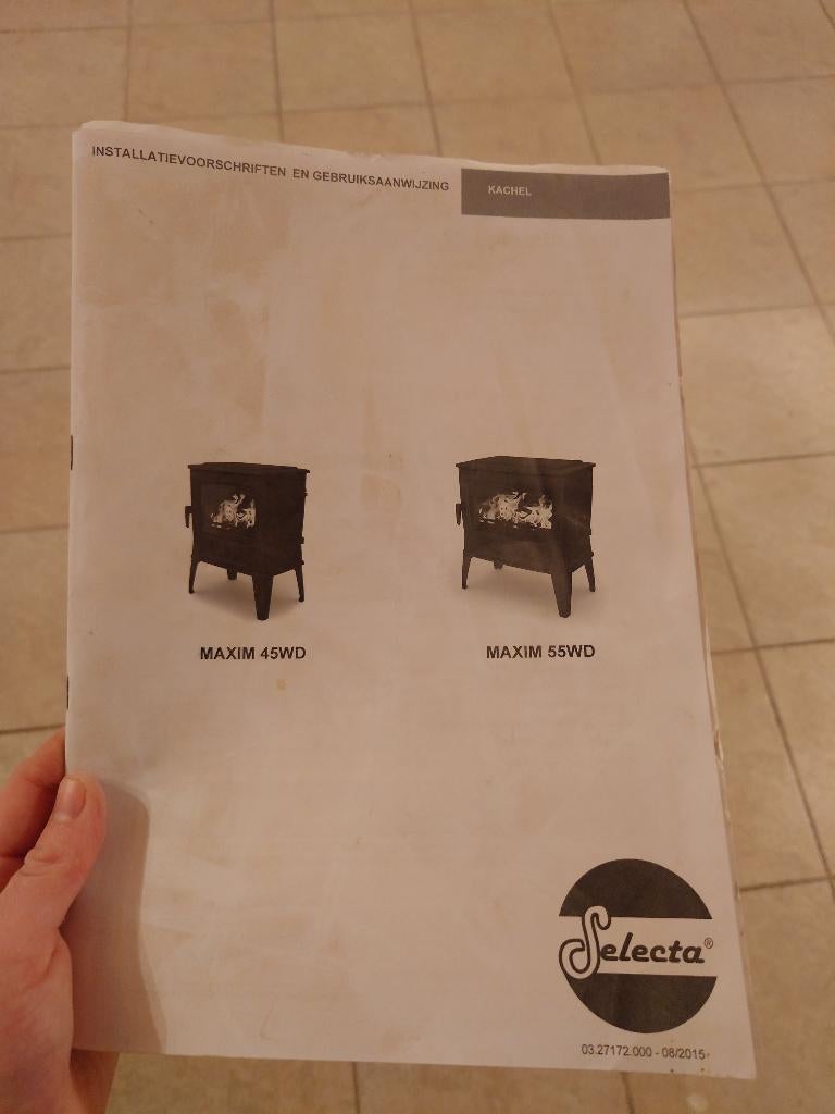 Houtkachel Selecta Maxim 45 WD, Huis en Inrichting, Kachels, Ophalen, Hout, Vrijstaand, Houtkachel