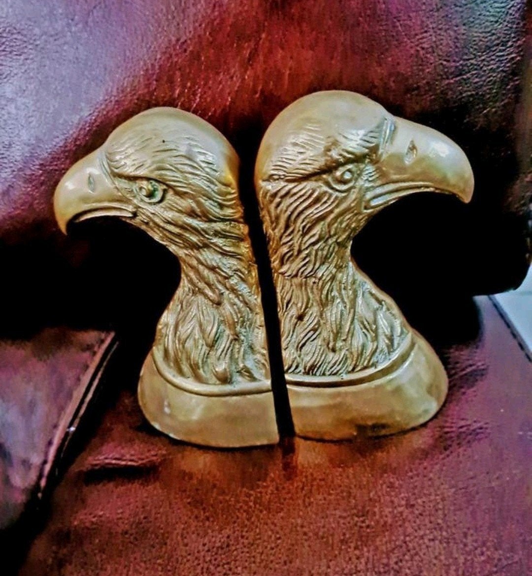 Superbes serre-livres en bronze, têtes d'aigle, lourds, Enlèvement ou Envoi, Cuivre