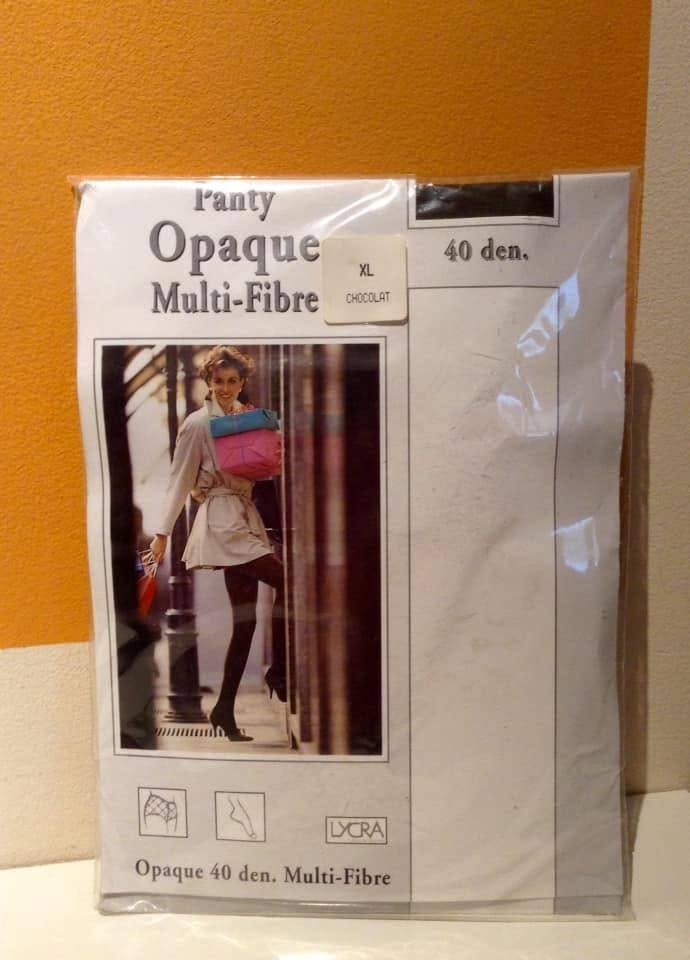 Collants opaques vintage 40 den t.XL, Neuf, Taille 48/52 (XL), Enlèvement ou Envoi, Brun
