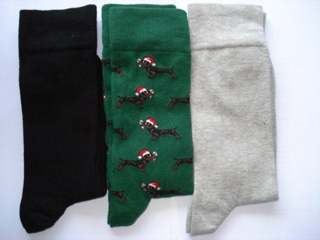 Lot de 4 chaussettes Topman Noël T-rex teckel noir gris vert, Envoi, Neuf