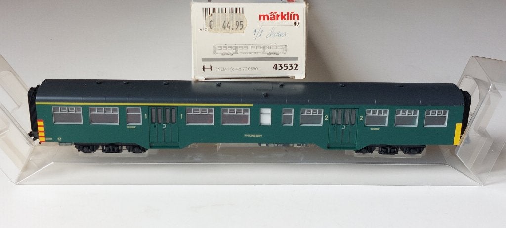 SNCB/NMBS MARKLIN VOITURE M2 MIXTE 1//2CL. *HO*AC*N 43532, Analogique, Courant alternatif, Utilisé, Set de Trains
